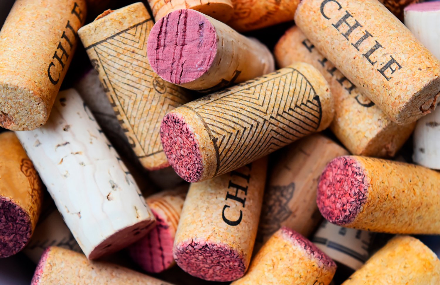Rolhas de vinhos chilenos