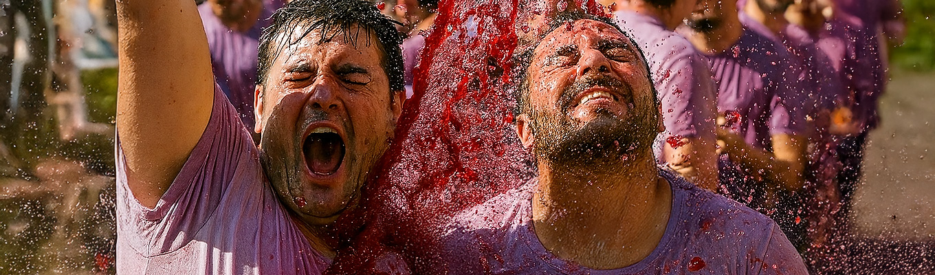 A cidade espanhola onde o vinho colore as ruas