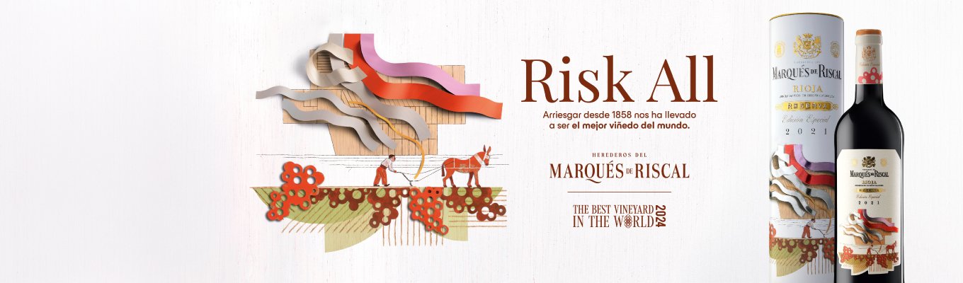 O Marqués de Riscal Edição Especial 2021 celebra o título de Melhor Vinhedo do Mundo com um rótulo assinado por um premiado designer espanhol.O Marqués de Riscal Edição Especial 2021 celebra o título de Melhor Vinhedo do Mundo com um rótulo assinado por um premiado designer espanhol.